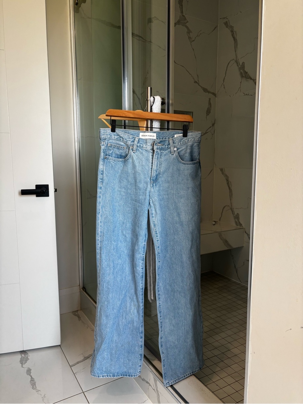 Denim Forum Pale Blue Straight Leg Jeans